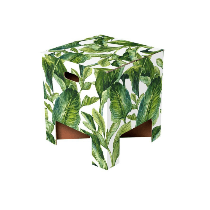 design zitkruk met groene bladeren in karton van Dutch Design