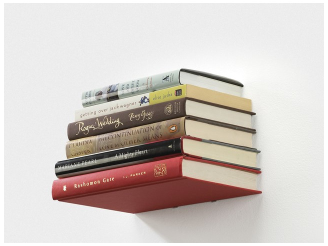zwevende onzichtbare boekenplank